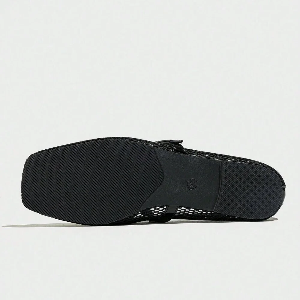 Black Elegant Women's Ballet Flats - Picture 3 of 7